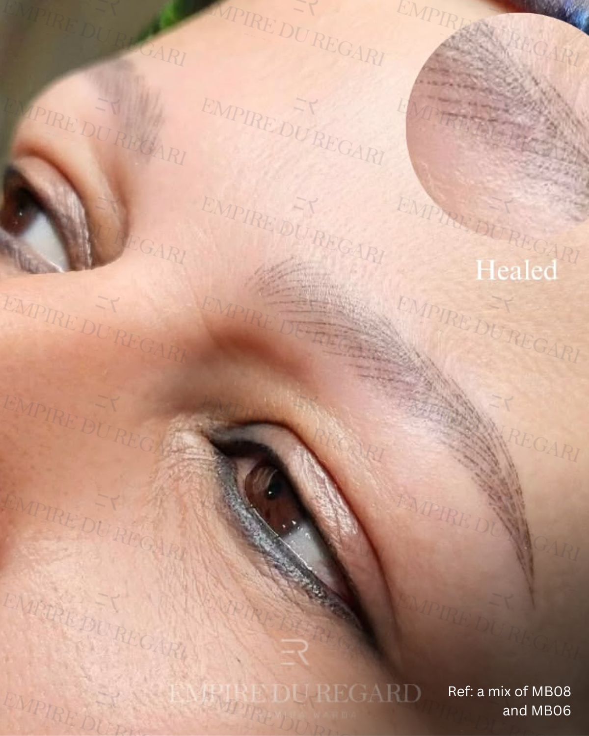 Dark brow pigment with natural finish